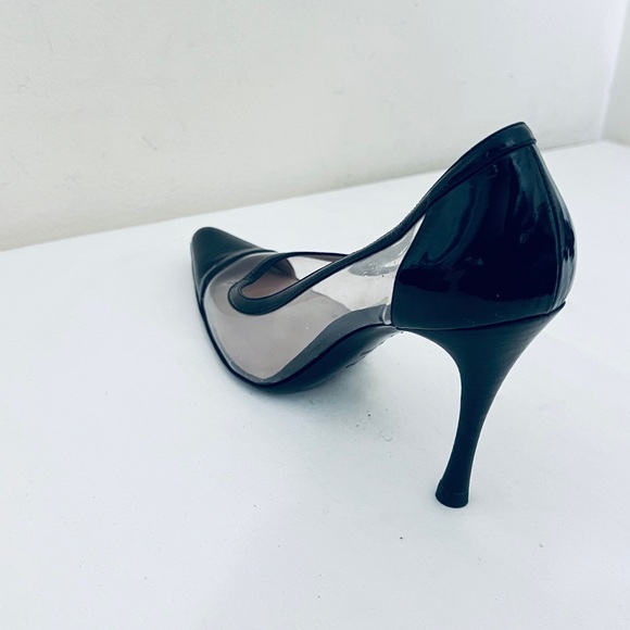 Giorgio Armani Black Patent Leather and PVC Stiletto Heel Size 38 (8)) - Picture 12 of 13